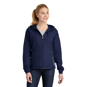 Sport-Tek Ladies Colorblock Hooded Raglan Jacket. LST76