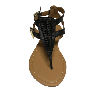 Qupid Archer-506 Fishtail Thong Sandal with Ankle Strap