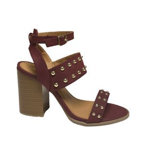 Qupid Brammer-30 Studded Chunky Heels