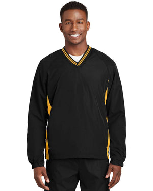 Sport-Tek Tipped V-Neck Raglan Wind Shirt. JST62
