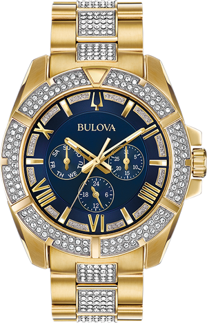 Bulova Crystal Quartz Mens Watch 98C128
