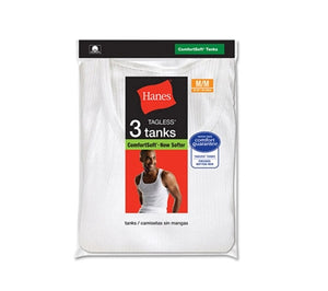 Hanes Mens White A-Shirt 3-Pack