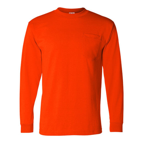 USA Made 50/50 Long Sleeve T-Shirt with a Pocket Bayside 1730