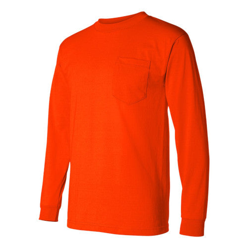 USA Made 50/50 Long Sleeve T-Shirt with a Pocket Bayside 1730