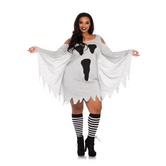 Leg Avenue Womens Plus Size Jersey Ghost Dress