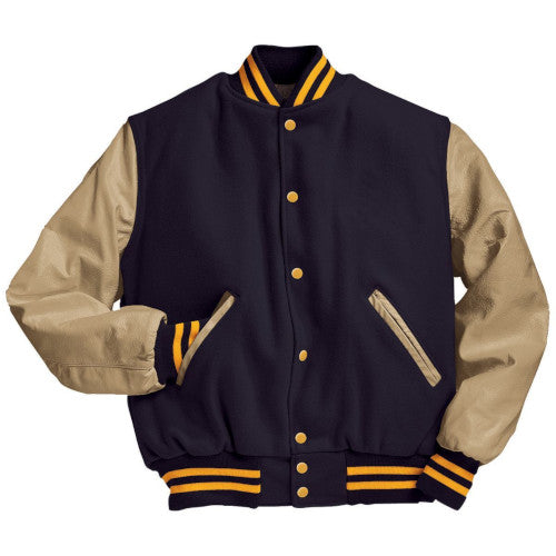 Varsity Wool with Leather Sleeves Jacket