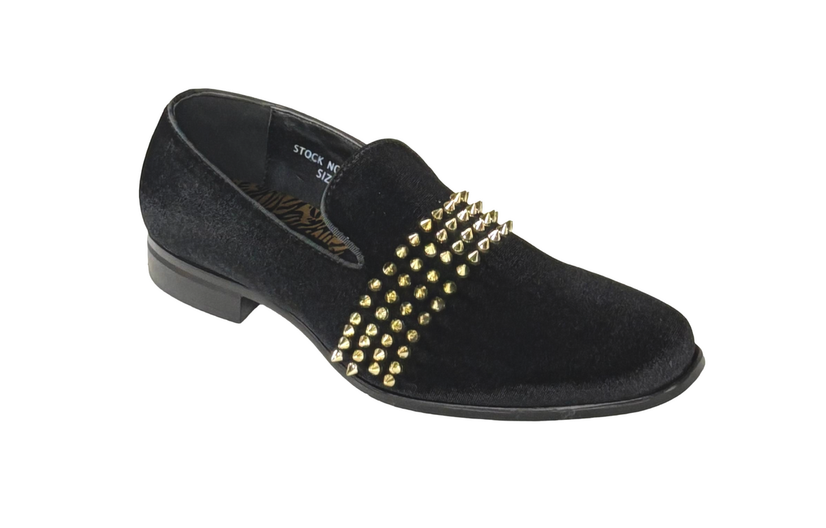 After Midnight 6787 Men’s Velvet Loafers Studded Slip-On Prom Party Dress Shoes