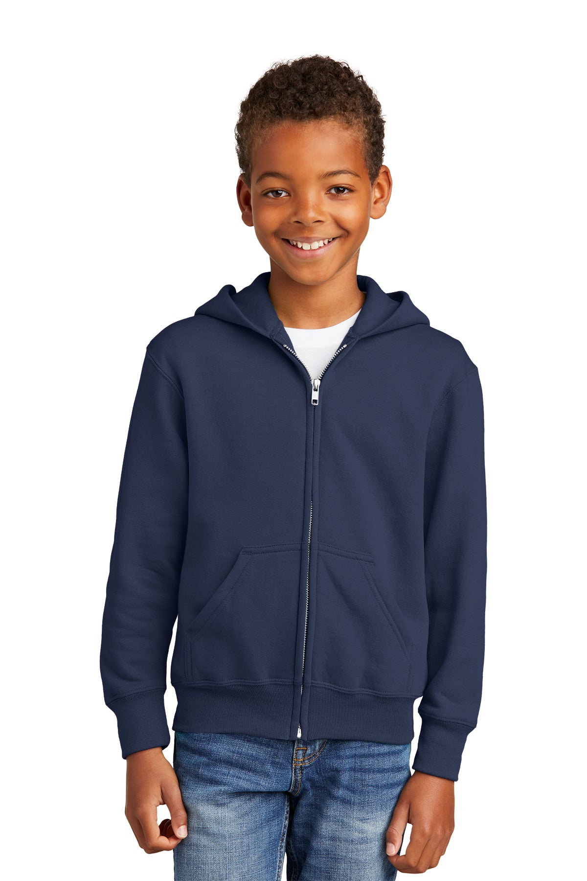 Port & Company - Youth Core Fleece Full-Zip Hooded Sweatshirt.  PC90YZH