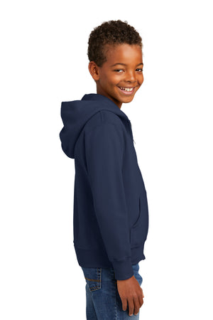 Port & Company - Youth Core Fleece Full-Zip Hooded Sweatshirt.  PC90YZH