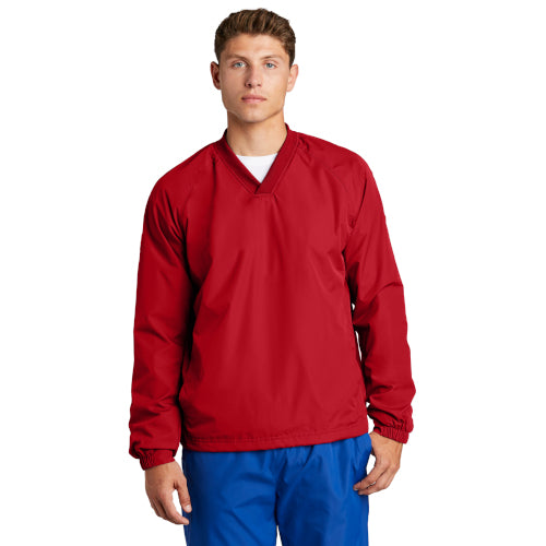 Sport-Tek V-Neck Raglan Wind Shirt. JST72