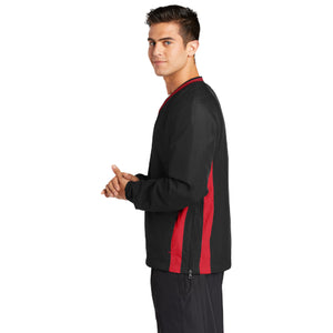 Sport-Tek Tipped V-Neck Raglan Wind Shirt. JST62