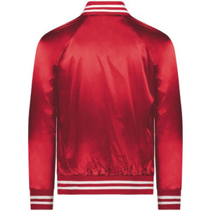 Satin Baseball Jacket Striped Trim