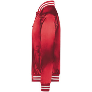 Satin Baseball Jacket Striped Trim