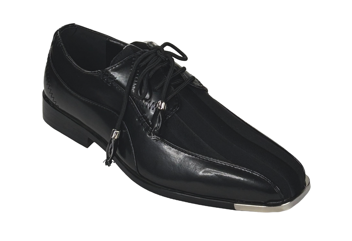 Expressions 4925 Men’s Dress Shoes Glossy Lace-Up Square Toe