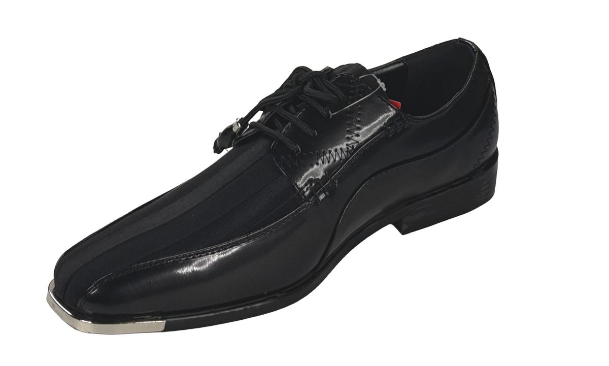 Expressions 4925 Men’s Dress Shoes Glossy Lace-Up Square Toe