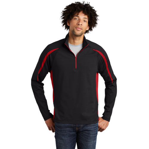 Sport-Tek Sport-Wick Stretch 1/2-Zip Colorblock Pullover. ST851