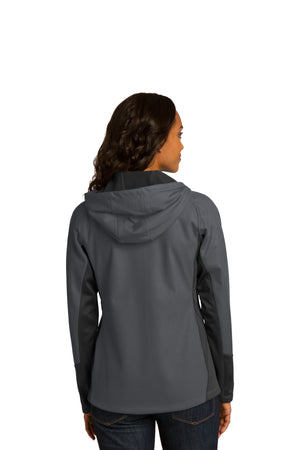 Port Authority Ladies Vertical Hooded Soft Shell Jacket. L319