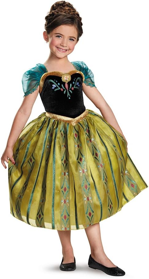 Girls Anna Coronation Gown Deluxe Halloween Costume - Frozen