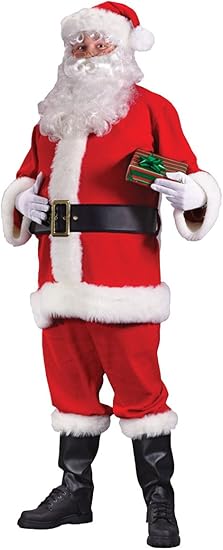 Flannel Santa Suit Adult Costume - Standard