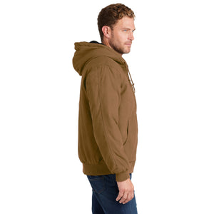 CornerStone Washed Duck Cloth Insulated Hooded Work Jacket. CSJ41