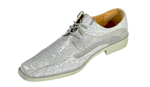 After Midnight 6442 Men's Croc Print Lace Up Dress Shoes