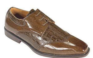 Antonio Cerrelli 6468 Men's Croc Print Lace Up Dress Shoes