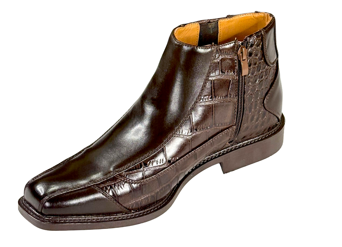Antonio Cerrelli 6474 Men's Dress Boots Croc Print Ankle