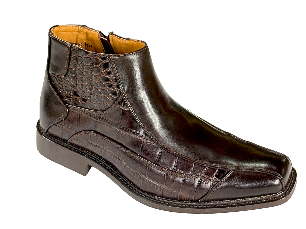 Antonio Cerrelli 6474 Men's Dress Boots Croc Print Ankle