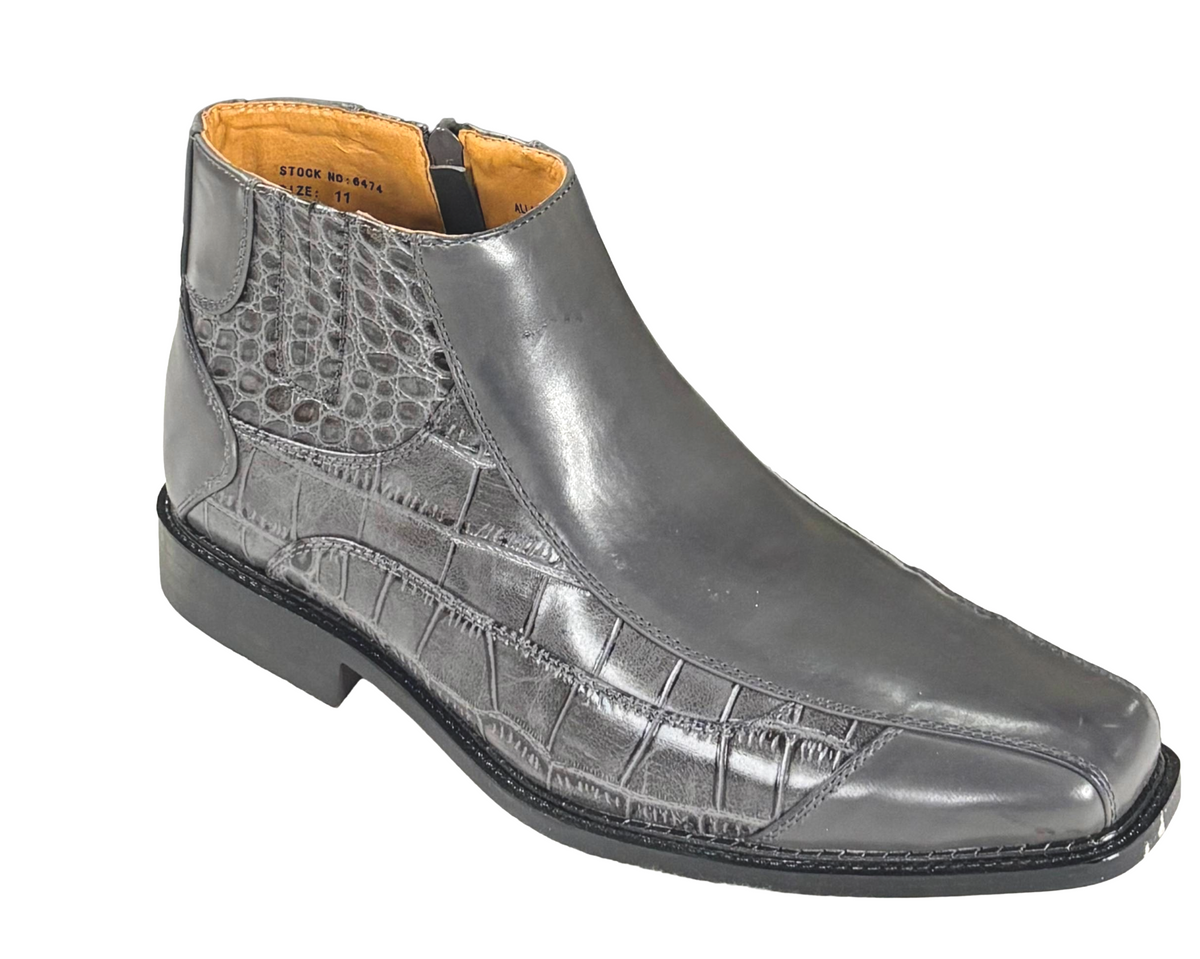 Antonio Cerrelli 6474 Men's Dress Boots Croc Print Ankle