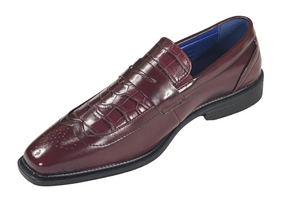 Roberto Chillini 6572 Men’s Croc Embossed Penny Loafers Dress Shoes Classic Slip-On