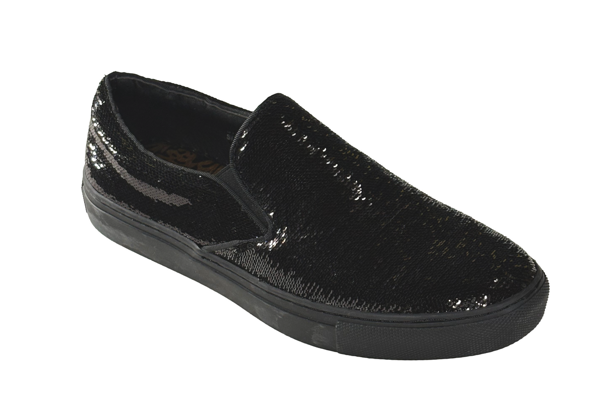 After Midnight 6758 Men’s Sequin Slip-On Sneakers – Casual Fashion Low Top Shoes