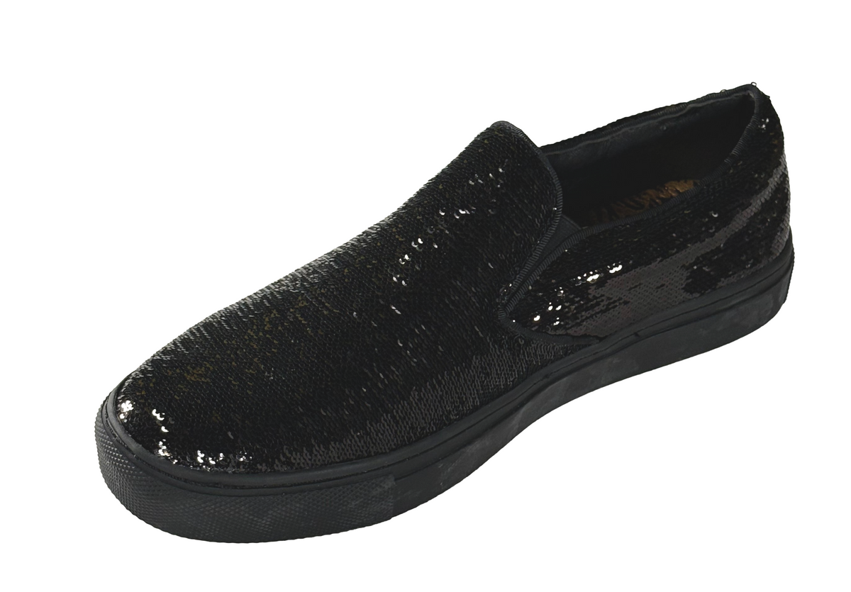 After Midnight 6758 Men’s Sequin Slip-On Sneakers – Casual Fashion Low Top Shoes