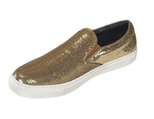 After Midnight 6758 Men’s Sequin Slip-On Sneakers – Casual Fashion Low Top Shoes