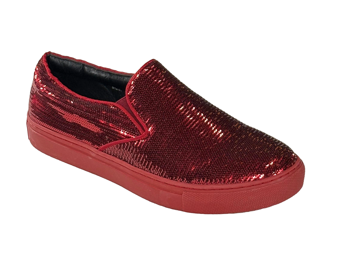 After Midnight 6758 Men’s Sequin Slip-On Sneakers – Casual Fashion Low Top Shoes