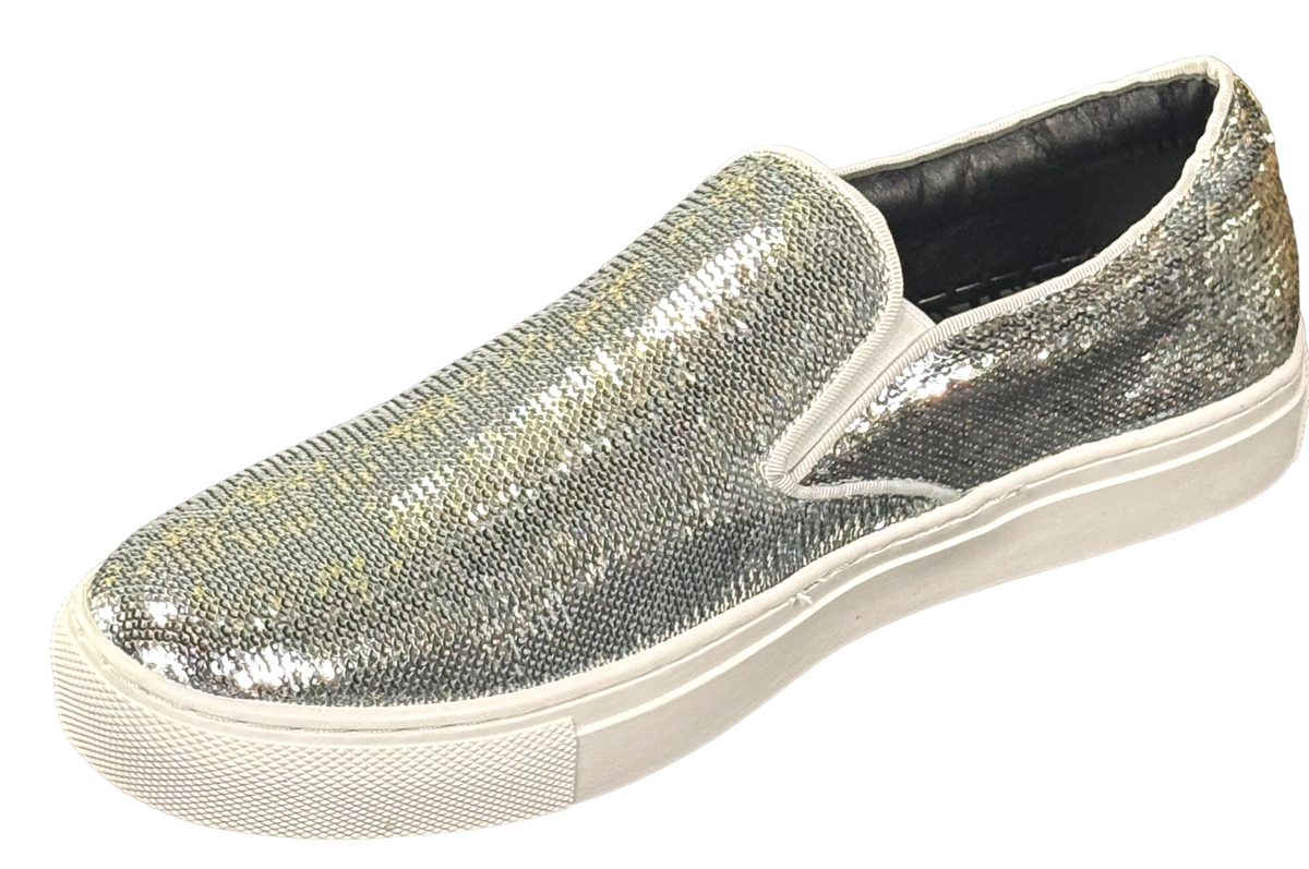 After Midnight 6758 Men’s Sequin Slip-On Sneakers – Casual Fashion Low Top Shoes