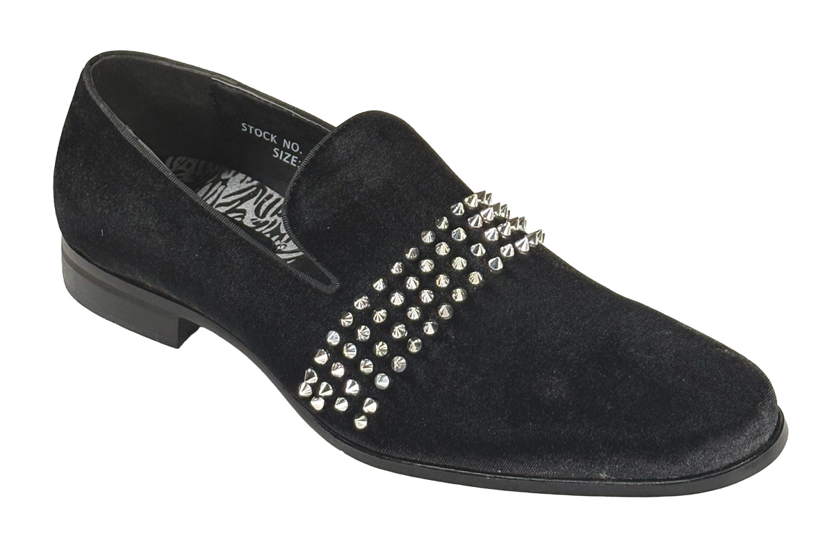 After Midnight 6787 Men’s Velvet Loafers Studded Slip-On Prom Party Dress Shoes