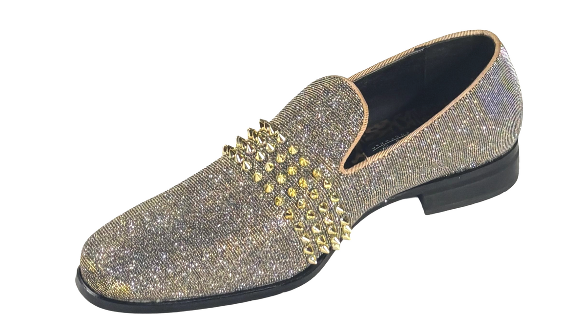 After Midnight 6787 Men’s Velvet Loafers Studded Slip-On Prom Party Dress Shoes