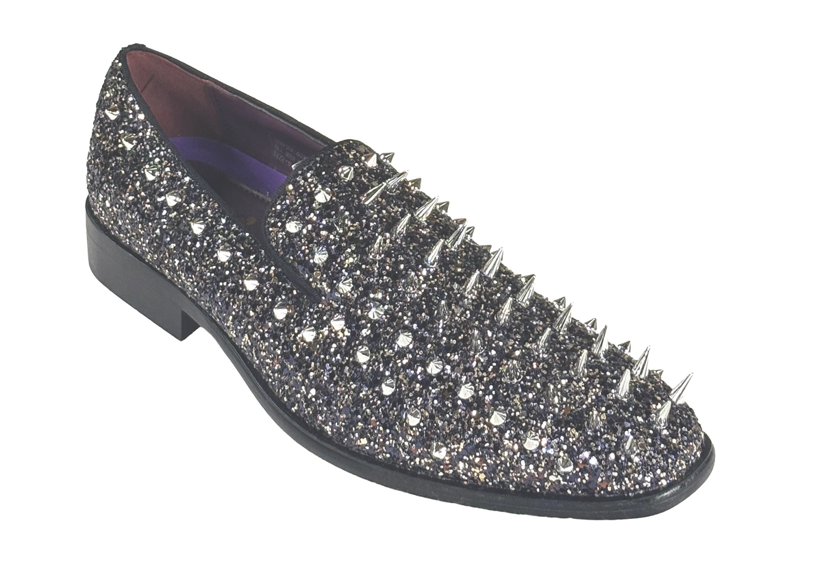 After Midnight 6788 Men’s Smoking Glitter Studded Spike Loafer Slip-On Shoes