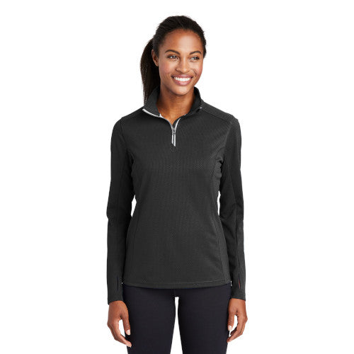 Sport-Tek Ladies Sport-Wick Textured 1/4-Zip Pullover.  LST860