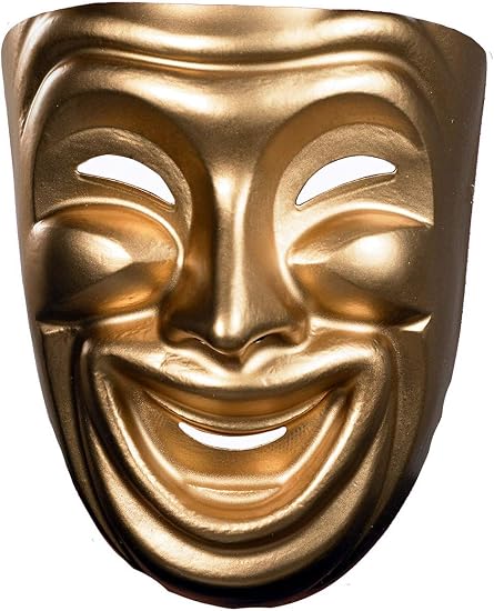 Disguise Costumes Gold Comedy Mask, Adult