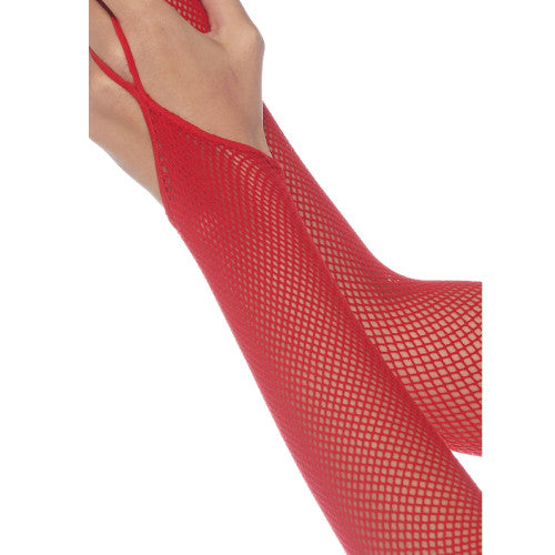 Leg Avenue Red Fishnet Arm Warmers