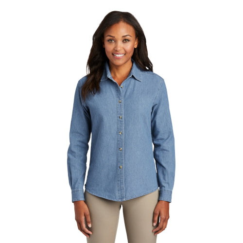 Port & Company - Ladies Long Sleeve Value Denim Shirt.  LSP10