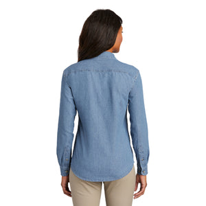 Port & Company - Ladies Long Sleeve Value Denim Shirt.  LSP10