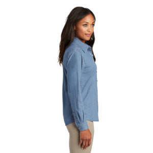 Port & Company - Ladies Long Sleeve Value Denim Shirt.  LSP10