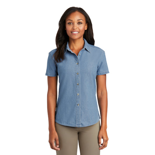 Port & Company - Ladies Short Sleeve Value Denim Shirt.  LSP11