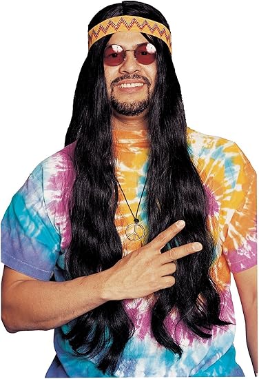 Costume Culture 60's Long Hippie Wig with Headband