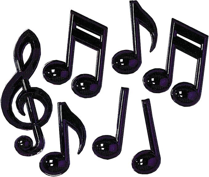 Beistle 13" Plastic Musical Notes, Black, 14/Pack