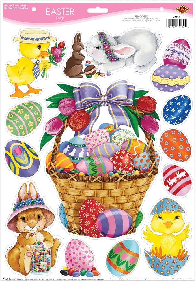 Beistle Easter Basket & Friends Window Clings