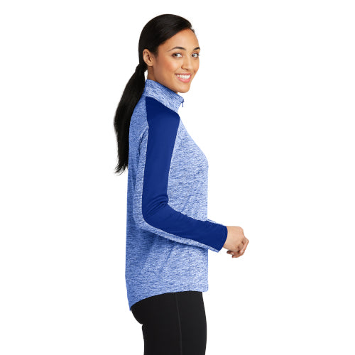 Sport-Tek Ladies PosiCharge Electric Heather Colorblock 1/4-Zip Pullover. LST397