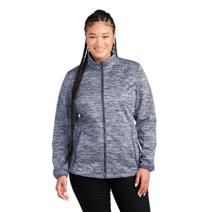 Sport-Tek Ladies PosiCharge Electric Heather Soft Shell Jacket. LST30